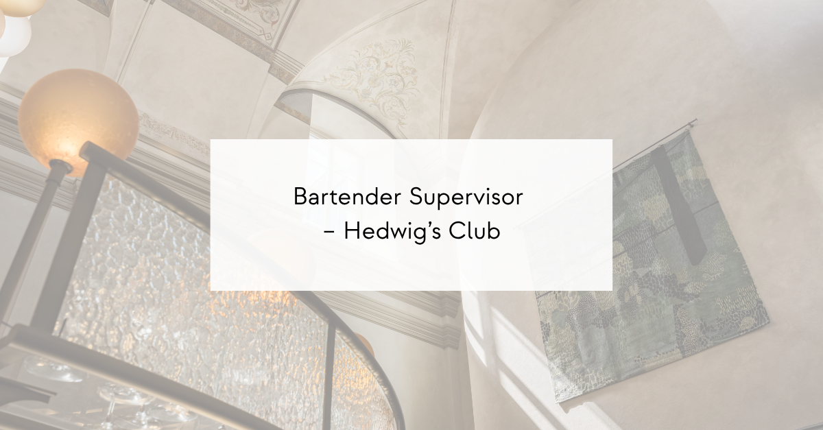 Title card: Bartender Supervisor – Hedwig’s Club over a stylish, softly blurred interior with warm lighting.